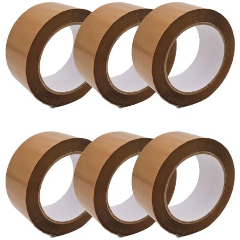 lot de 6 Rouleaux Adhésifs Standards : 48 mm X 100 mètres Havane