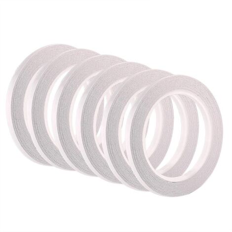 Lot de 6 rouleaux de ruban adhésif double face pour couture, loisirs créatifs et travaux manuels - 6 mm x 50 m chacun