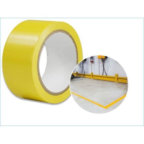 Lot de 6 Ruban adhésif vinyle de marquage au sol 50 mm x 33 M jaune