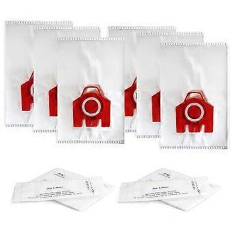 Lot de 6 sacs à poussière de rechange FJM 3D haute efficacité pour aspirateurs traîneaux des séries S200, S300, S600, S4, S6 Compact, C2 et C1.