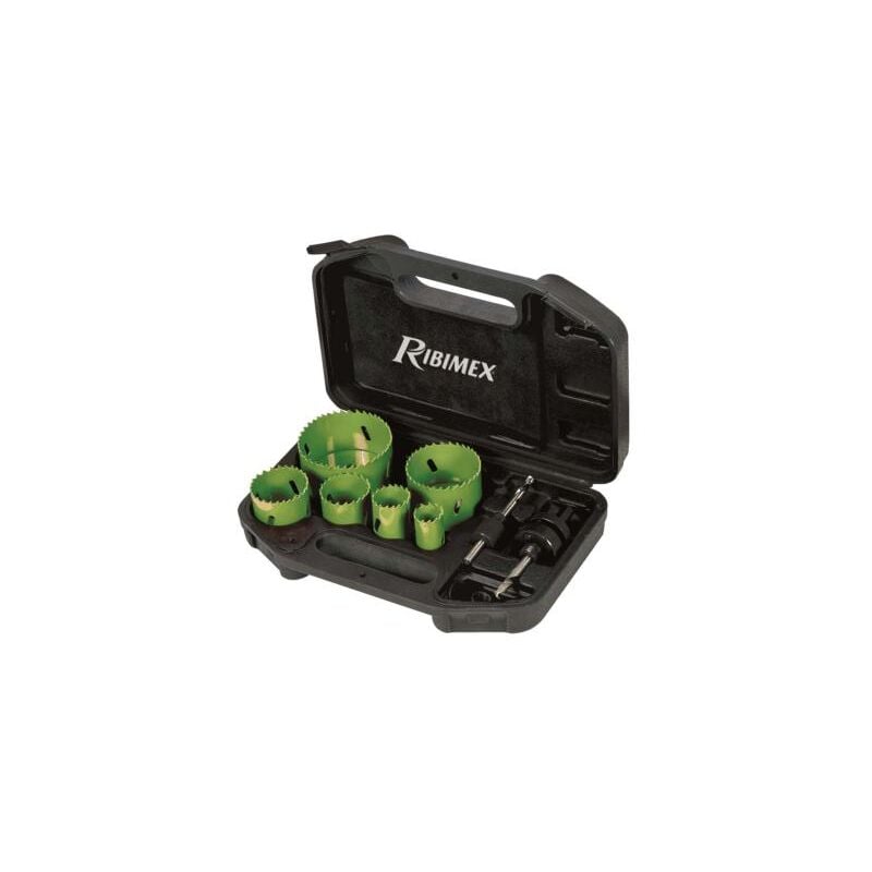 Ribimex - Lot de 6 scies cloches acier 22/29/38/44/57/67 mm en malette