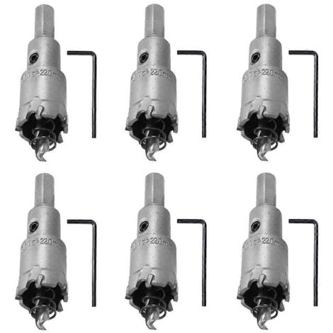 Lot de 6 scies cloches en carbure de tungstène pour acier inoxydable/métal (voir photo)