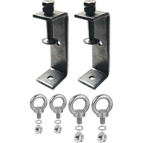 Lot de 6 serre-joints en C en acier inoxydable - Petite pince en C - Plage de serrage réglable de 65 à 95 mm - Ouvertures de mâchoire en C de 10 cm avec vis à anneau M8 M10 pour le travail du