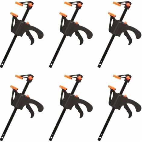 Lot de 6 Serre-joints en Forme de F, Serre Joint avec Serrage Rapide et Facile, Outils à Main pour Menuiserie(4pouces)