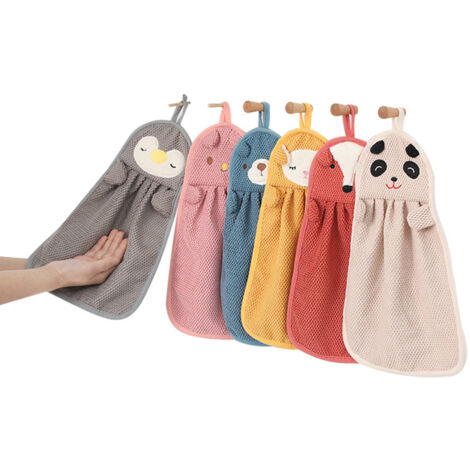 Lot de 6 serviettes de cuisine absorbantes en forme d'animaux mignons