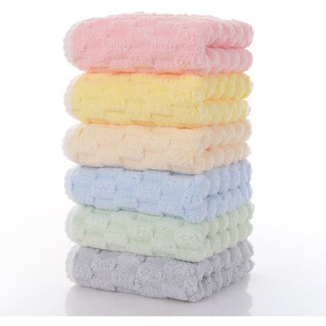 Lot de 6 serviettes de toilette en velours doré à motif tortue, 35 x 75 cm, avec éventail de couleurs.