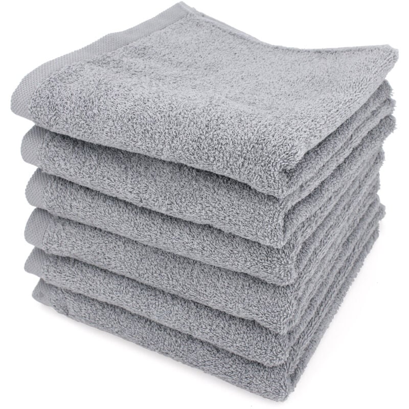 Lot de 6 serviettes toilette 50x90 ALPHA