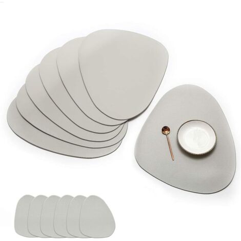 Lot de 6 sets de table antidérapants, lavables et résistants à la chaleur en PVC