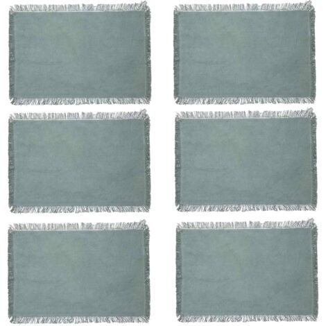 Lot de 6 sets de table en coton avec franges MAHA