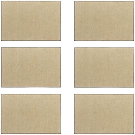 Lot de 6 sets de table en jute et contour 45x30cm