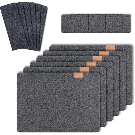 Lot de 6 sets de table lavables en feutre anthracite