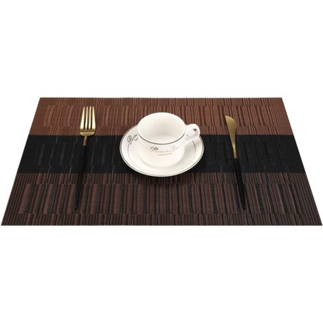 Lot de 6 sets de table lavables en PVC, antidérapants, résistants à la chaleur, faciles à nettoyer et à ranger, 45 cm x 30 cm