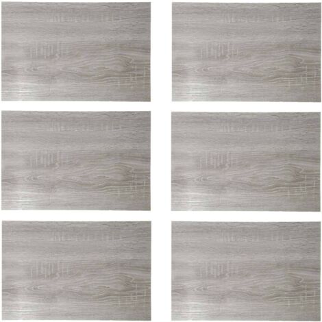 Lot de 6 sets de table rectangulaires bois gris
