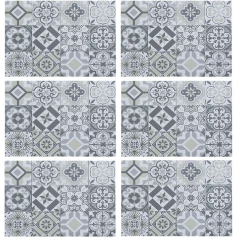 Lot de 6 sets de table rectangulaires carreaux de ciment
