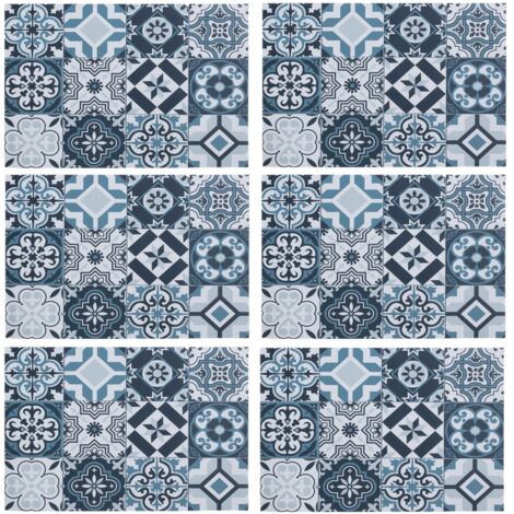 Lot de 6 sets de table rectangulaires carreaux de ciment