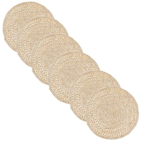 Lot de 6 sets de table ronds tressés SOLEYA