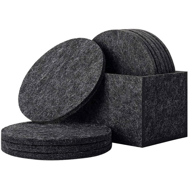 Lot de 6 soucoupes rondes en feutre double face absorbant 10 cm, tapis de pot de fleurs imperméables pour jardinage, intérieur, sous-verres, pots