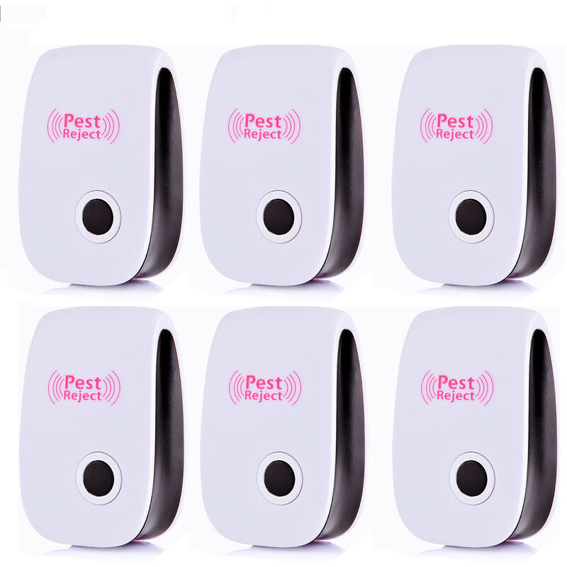 Boom - Lot de 6 souris à ultrasons, répulsif pour souris, répulsif électronique à ultrasons efficace contre les souris, les rats, les mouches, les