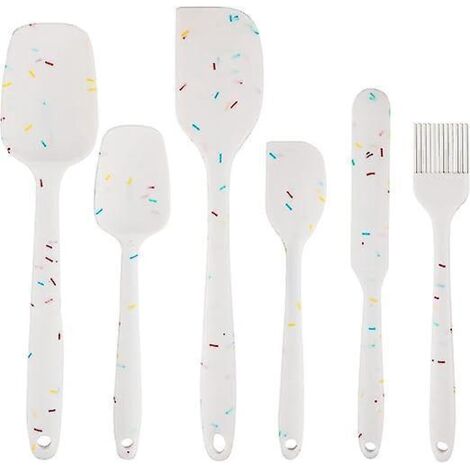 lot De 6, Spatule  Ptisserie En Silicone, Spatule  Cuillre  Mlanger Sans Bpa Silicone Antiadhsif De Qualit Alimentaire Accessoires Pour Crpes Uste