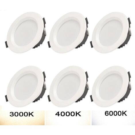 lot De 6 Spot Encastrable Led, 5w 230v Ip44  Spots Ultra Plats, Spot De Plafond Led Dimmable Salon, Spot Encastr Salle De Bain Blanc, Diamtre D'in