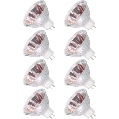 Lot de 6 Spot halogène GU5.3 MR16 - 50 W/12 V/2700 K - Lumière blanche chaude à intensité variable - Culot à 2 pôles - Angle de faisceau 120 degrés