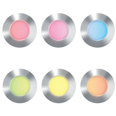 Spot extérieur encastrable Lumihome multicolore rond inox LED intégrée