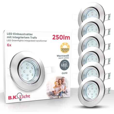 Lot de 6/10 spots encastrables orientables GU10 spots plafond Ã  encastrer