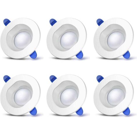 Lot de 6 Spots LED Encastrables 230V - 7W 500lm 4000K Blanc Neutre IP44 - pour Salle de Bain, Salon, Chambre, Cuisine, Bureau, Couloir