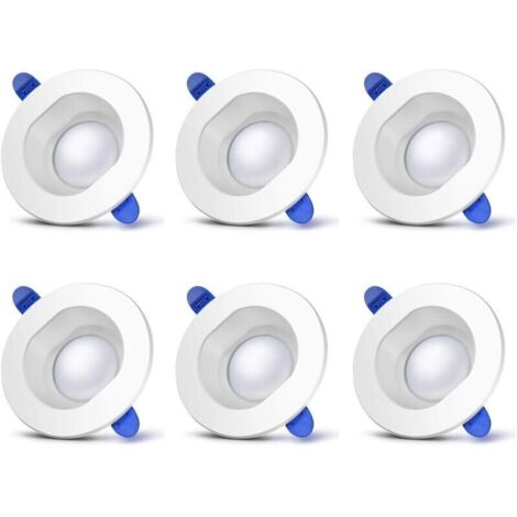 Lot de 6 Spots LED Encastrables 230V - 7W 500lm 4000K Blanc Neutre IP44 - pour Salle de Bain, Salon, Chambre, Cuisine, Bureau, Couloir