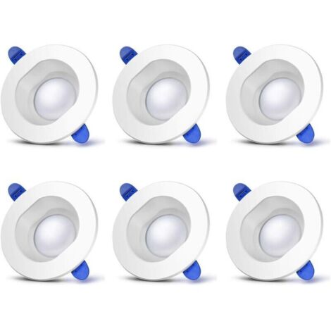 Lot de 6 Spots LED Encastrables 230V - 7W 500lm 4000K Blanc Neutre IP44 - pour Salle de Bain, Salon, Chambre, Cuisine, Bureau, Couloir