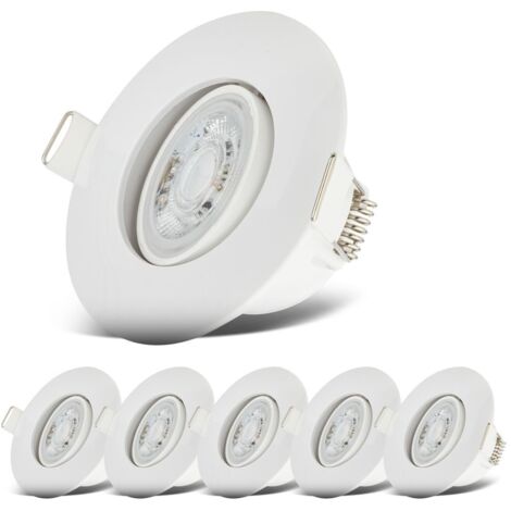 B.K.Licht – Lot de 6 spots LED encastrables IP65 – Lumière blanc chaud 3000K – 4,9W, 480 lumens – Pour salles de bain, cuisine et couloir