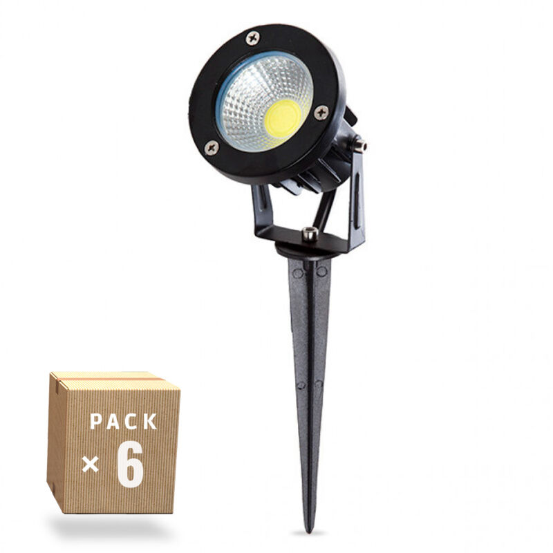 Pack de 6 Spots de Jardin led 9W 758Lm 2700ºK Spike 50 000H [SL-CPDC09-9W-WW-PK6]