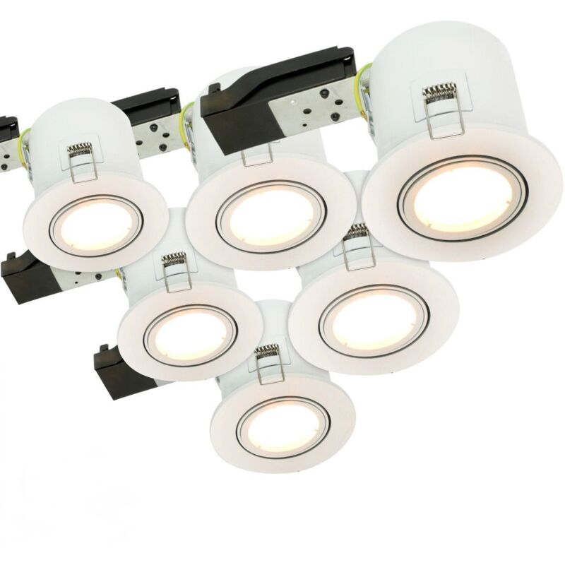Eclairage Design - Lot de 6 Spots orientables blanc bbc RT2012 Avec spot led GU10