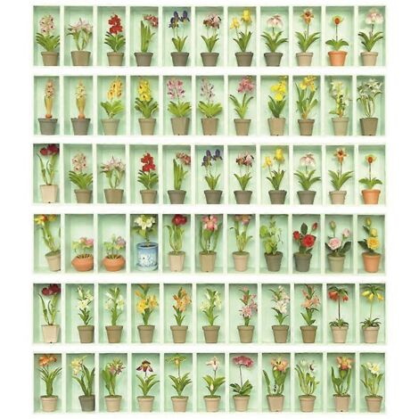 Lot de 6 stickers muraux imperméables pour sols carrelés, escaliers et pots de fleurs - Décoration murale artistique - Papier peint