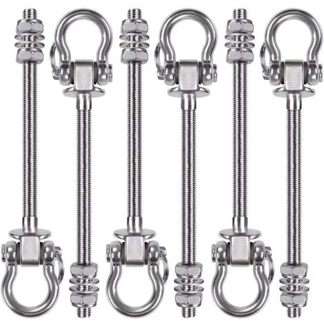 Lot de 6 Support de balançoire Robuste, 235 mm, Crochets de balançoire pour Chaise de hamac de Yoga à Poutre en Bois et en Acier, Sac de Frappe