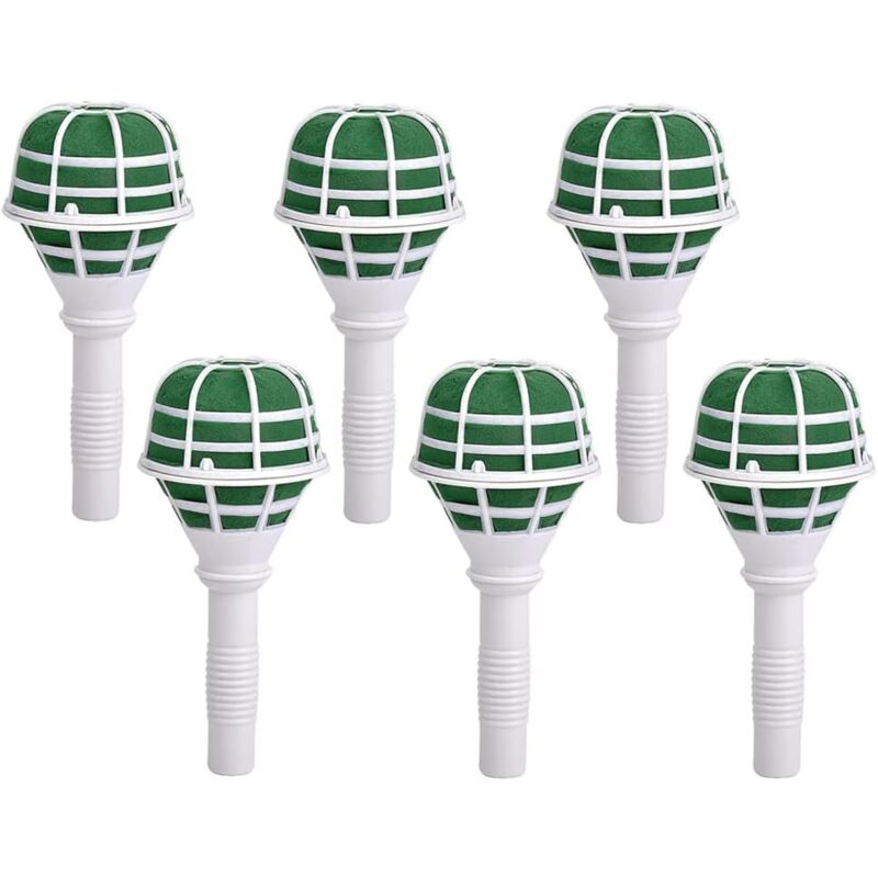 Shining House - Lot de 6 supports de bouquet de mariage en mousse pour décoration de bouquet de fleurs artificielles, Blanc