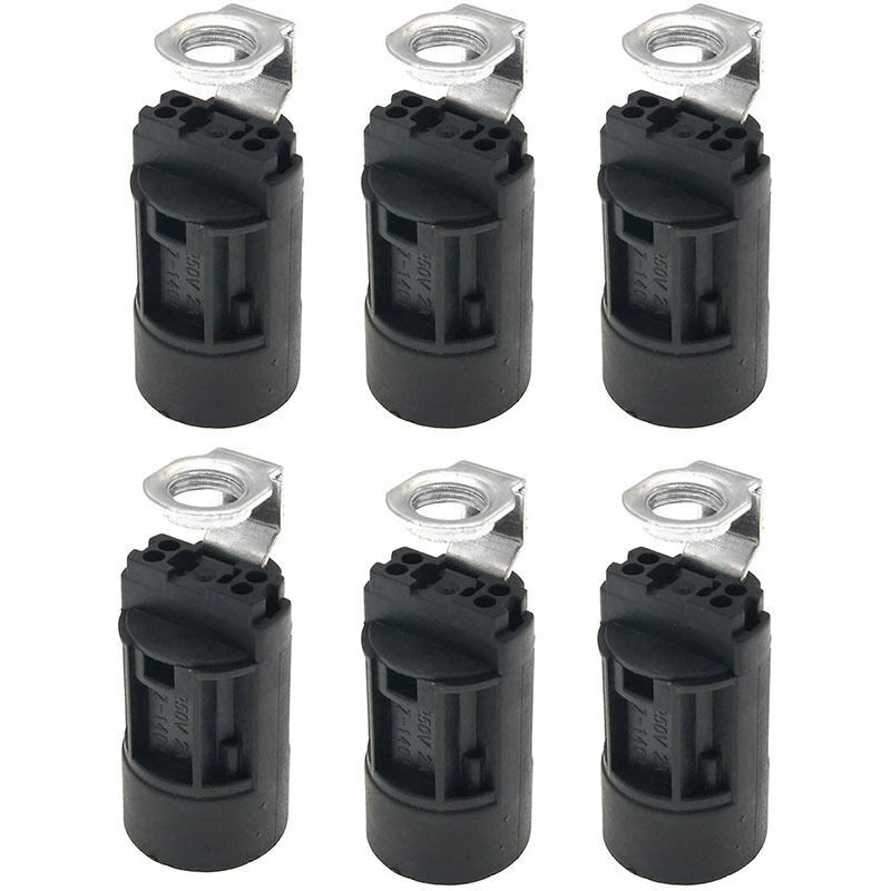 Lot de 6 supports de douille E14 en plastique – Haute température – Pour fabrication et restauration de lampes – 250V 2A