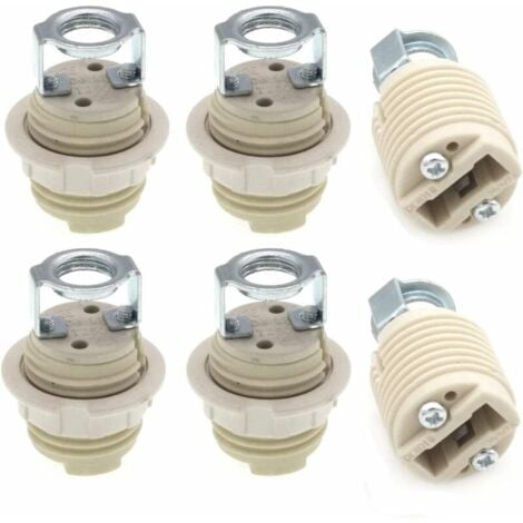 Lot de 6 supports de lampe G9 avec support, douille halogène G9 filetée en céramique avec anneau et pour ampoule G9