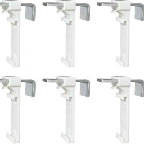 Lot de 6 supports de serrage pour store enrouleur double, store double sans perçage, à clipser et à coller, comme accessoire de rechange pour la fixation sur une fenêtre en PVC fixe