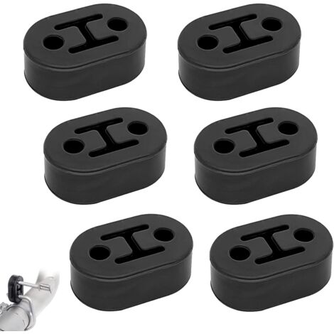 Lot de 6 suspensions d'échappement de voiture, en caoutchouc, 2 trous de 12 mm, support universel pour tuyau d'échappement (73,5 x 47,3 x 21 mm)
