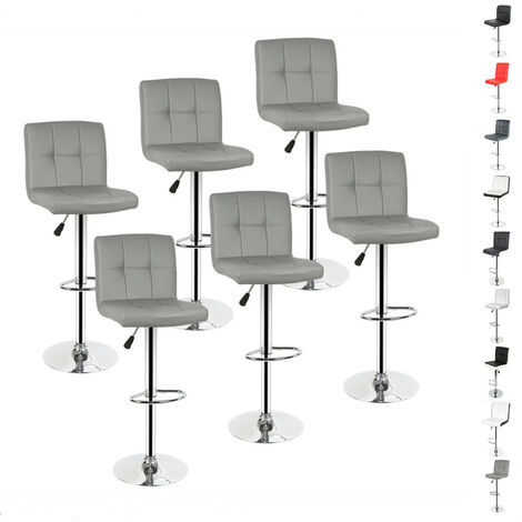 lot de 6 tabouret de bar, chiase de bar, Bar de cuisine, Gris clair