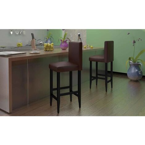 lot de 6 Tabourets de bar Tabourets Haut Chaises de Bar Sièges de Cuisine marron foncé similicuir HAV8449