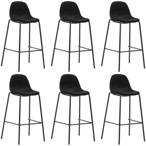 Lot de 6 Tabourets de bar Tabourets Hauts - Chaises Fauteuil de bar noir tissu vidaXL