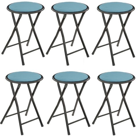 Lot de 6 tabourets pliants en velours