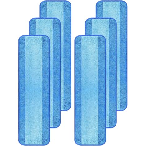 Lot de 6 tampons de nettoyage en microfibre compatibles avec Bona Mop, recharge de serpillère remplaçable de 45 cm, lavables et réutilisables pour bois et sols durs
