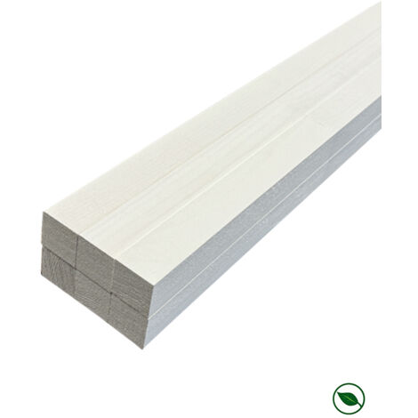 Lot de 6 tasseaux sapin du Nord prépeints blanc 2400 x 27 x 27 mm FSC