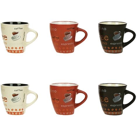 NOVASTYL Lot de 6 tasses en grès 15cl, NOVA