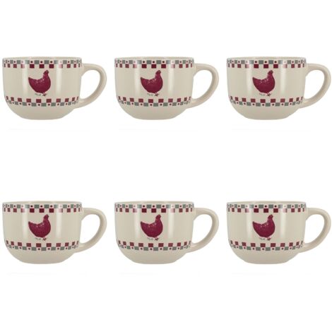 Lot de 6 tasses en grès 45cl, GALLINA