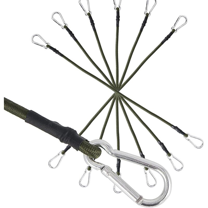 Lot de 6 Tendeurs en Caoutchouc avec Mousqueton, 120cm Longueur 8mm Épaisseur, Super Élastiques, avec Crochet en Métal pour Bagages Vélo Camping