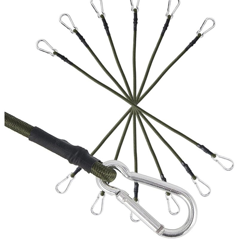 Lot de 6 Tendeurs en Caoutchouc avec Mousqueton, 120cm Longueur 8mm Épaisseur, Super Élastiques, avec Crochet en Métal pour Bagages Vélo Camping